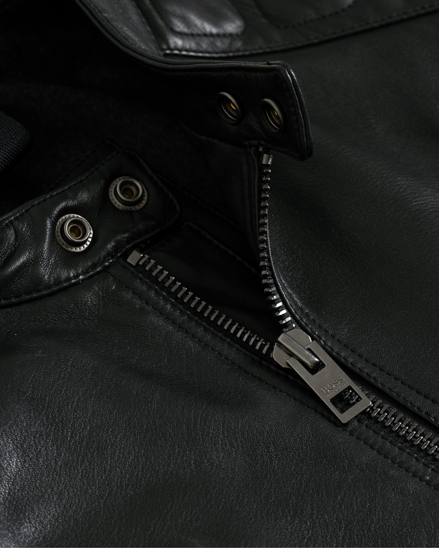 Herr | Jackor | BOSS ORANGE | BOSS Casual Jagson Leather Jacket Black
