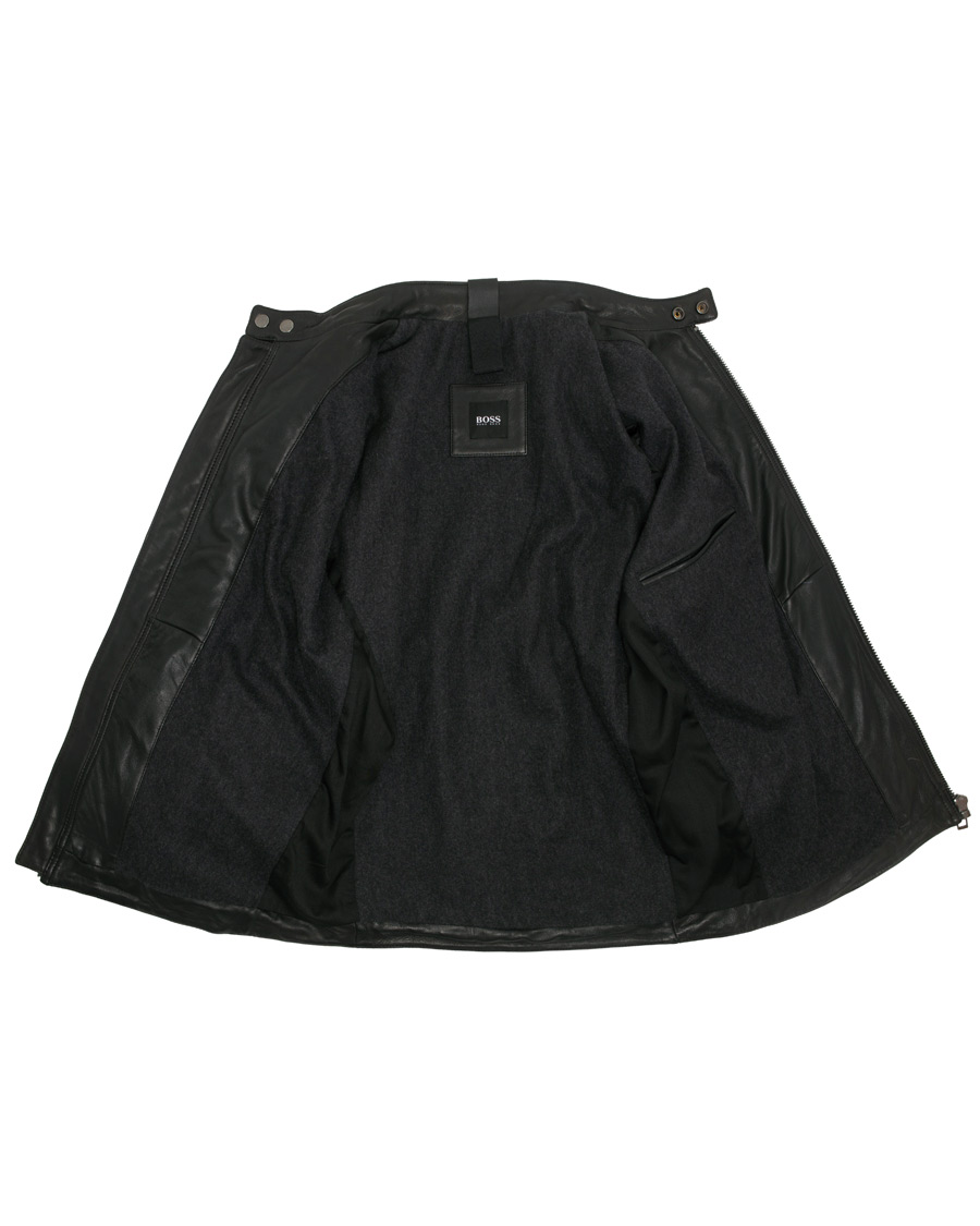 Herr | Jackor | BOSS ORANGE | BOSS Casual Jagson Leather Jacket Black