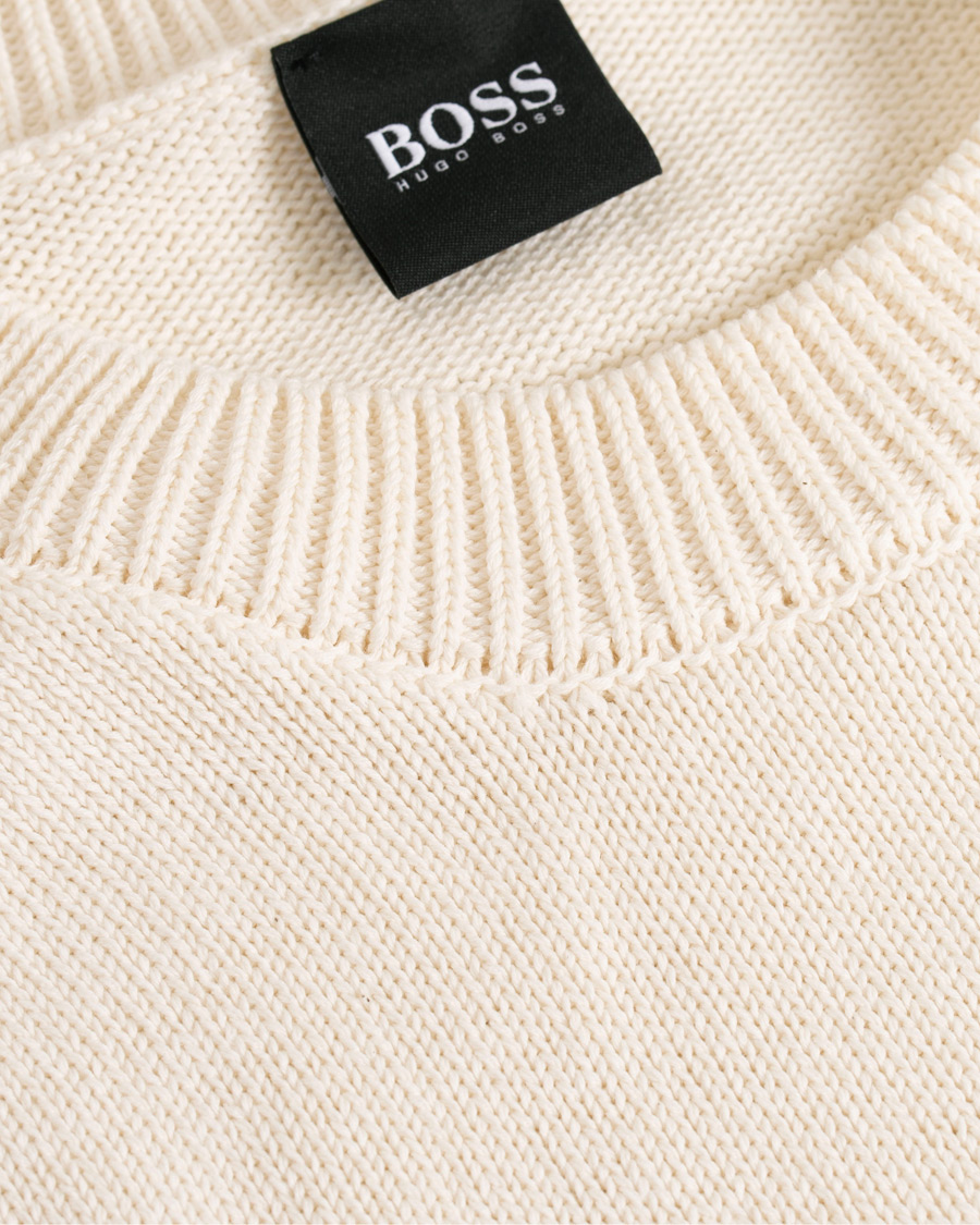 Herr | Tröjor | BOSS ORANGE | BOSS Casual Kamiscos Recylced Cotton Blend Crew Neck Cloud Cream