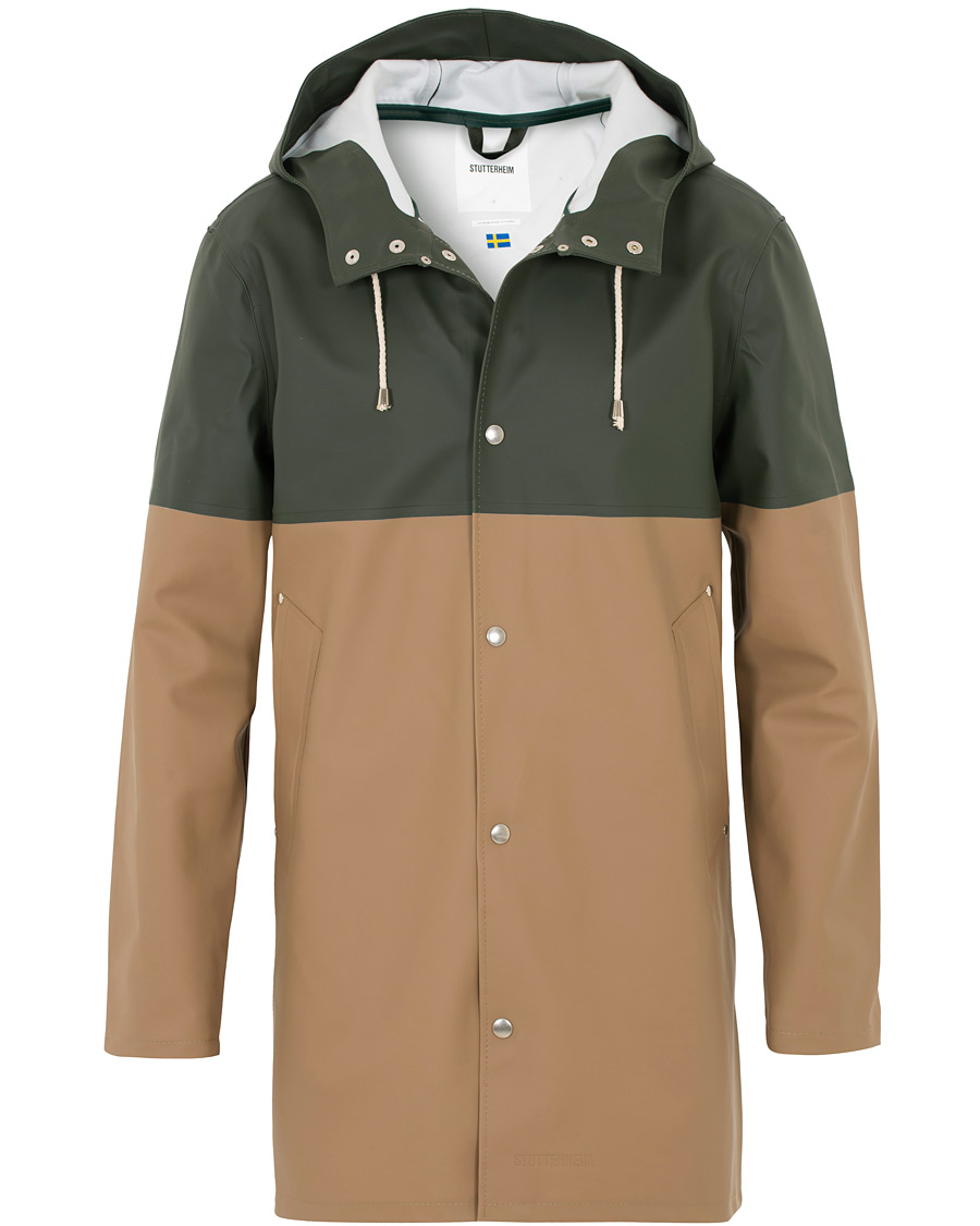Herr | Jackor | Stutterheim | Stockholm Blocked Raincoat Green/Brown