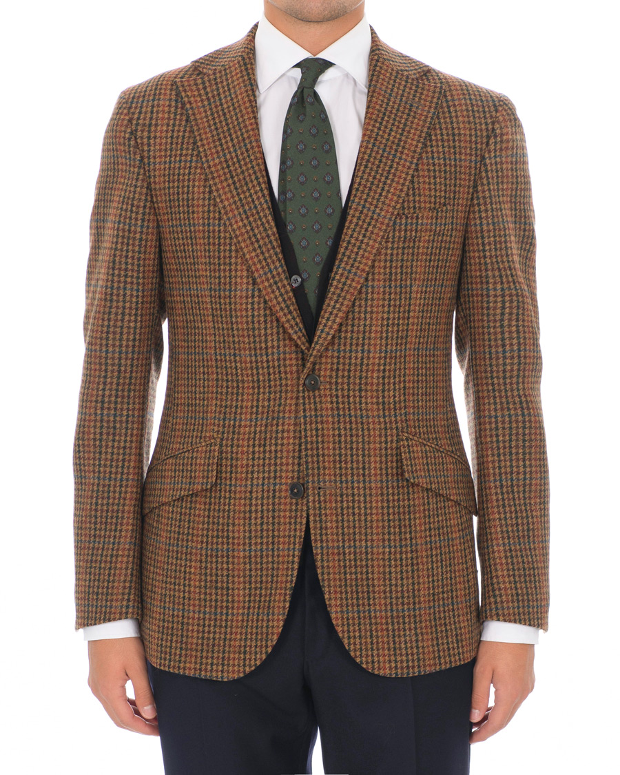 Herr | Kavajer | Walker Slater | Edward Tweed Houndtooth Blazer Tan