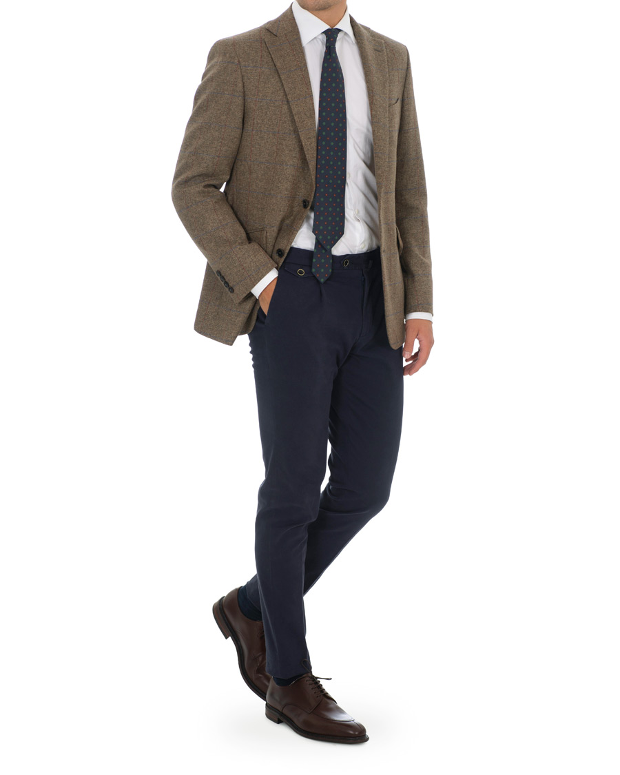 Herr | Kavajer | Walker Slater | Edward Tweed Windowpane Blazer Brown