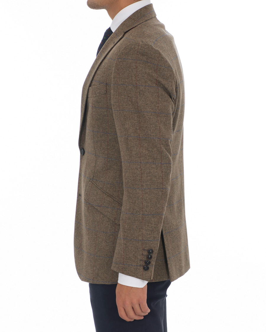 Herr | Kavajer | Walker Slater | Edward Tweed Windowpane Blazer Brown