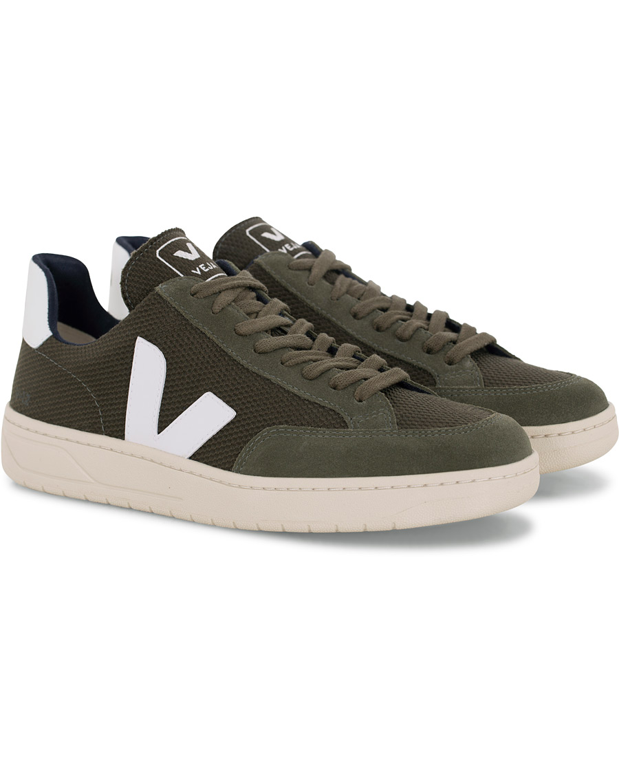 Herr | Veja V-12 Mesh Sneaker Green/White | Veja | V-12 Mesh Sneaker Green/White
