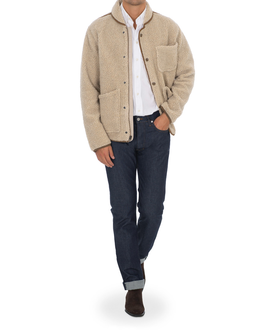 Herr | Jackor | J.Crew | W&B Taped Sherpa Jacket Heather Natural