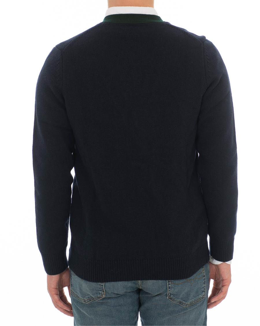 Herr | Tröjor | Lyle & Scott | Contrast Placket Cardigan Dark Navy