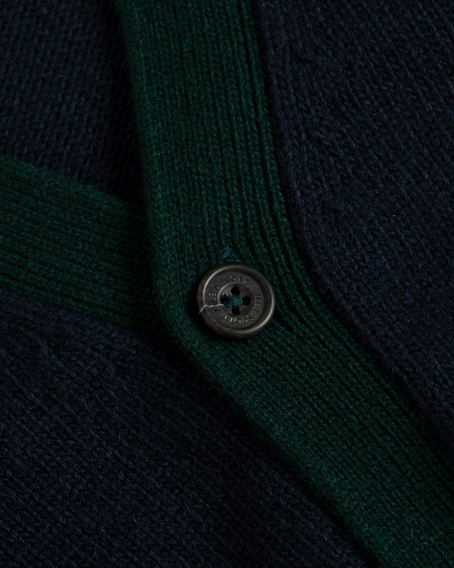 Herr | Tröjor | Lyle & Scott | Contrast Placket Cardigan Dark Navy