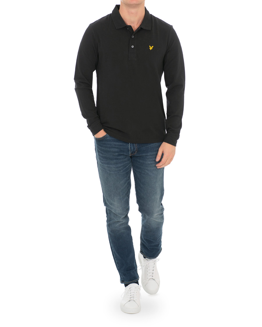 Herr | Tröjor | Lyle & Scott | Long Sleeve Plain Polo True Black