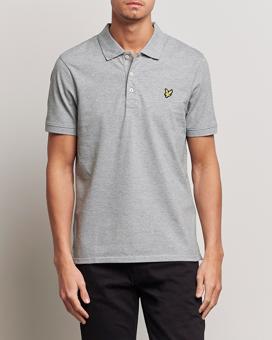 Herre | Lyle & Scott | Lyle & Scott | Plain Polo Shirt Mid Grey Marl