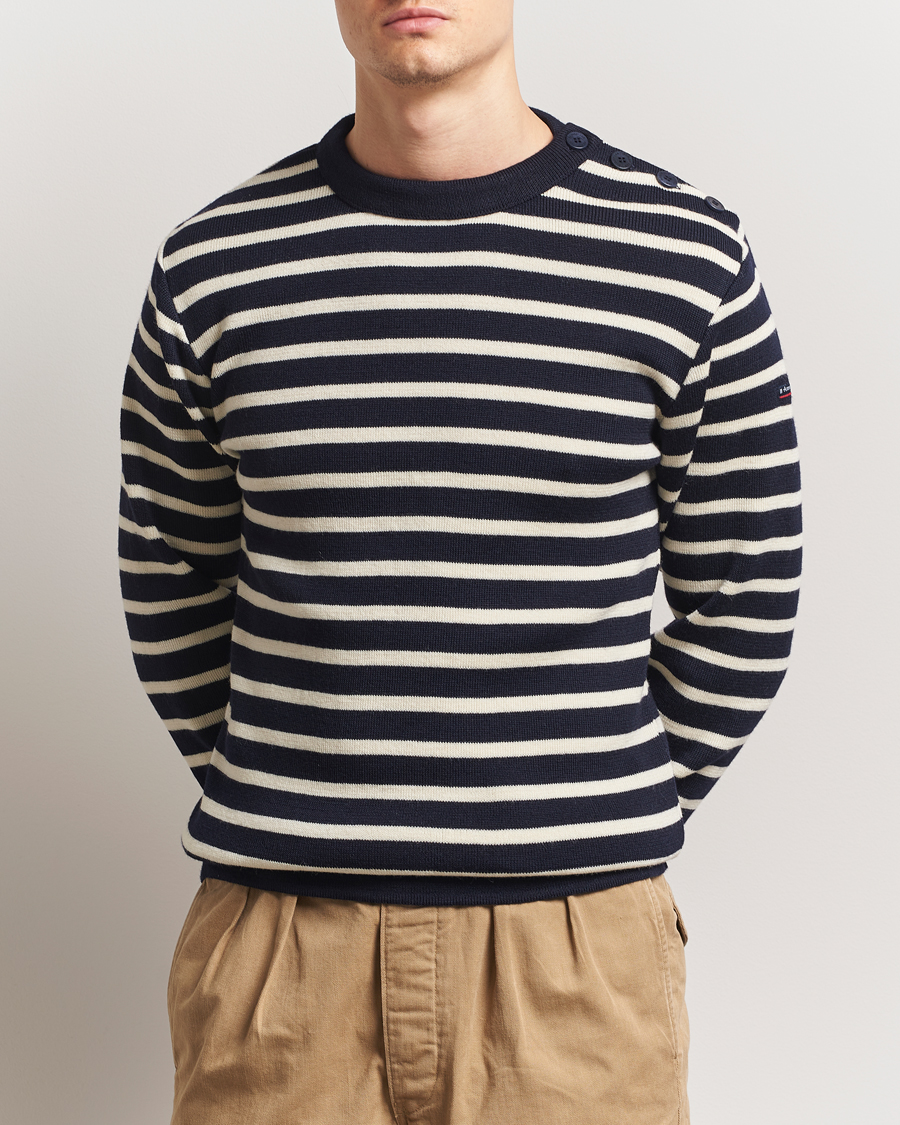 Herr | Tröjor | Armor-lux | Fouesnant Classic Sweater Rich Navy/Nature