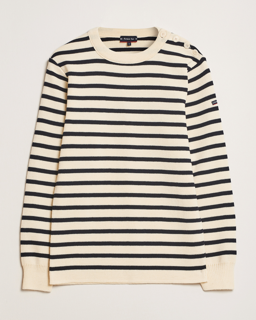 Herr | Tröjor | Armor-lux | Fouesnant Classic Sweater Nature/Rich Navy