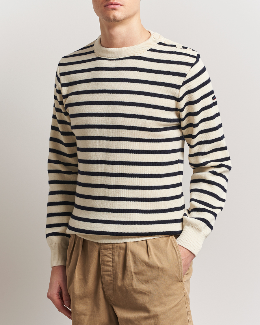 Herr | Tröjor | Armor-lux | Fouesnant Classic Sweater Nature/Rich Navy
