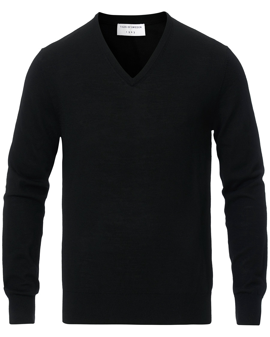 Herr | Tröjor | Tiger of Sweden | Rael V-Neck Pullover Black