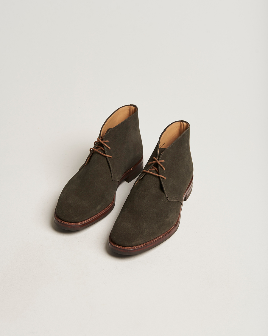 Herr | Crockett & Jones Chiltern Dainite Chukka Boot Green Suede | Crockett & Jones | Chiltern Dainite Chukka Boot Green Suede