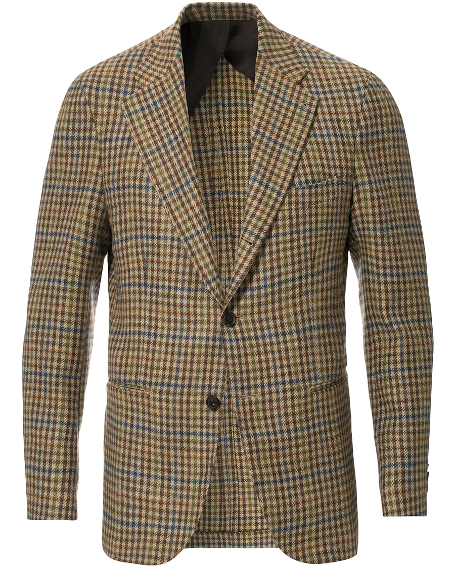 Herr | Kavajer | Berg&Berg | Dan II Gun Club Check Wool Blazer Brown/Olive