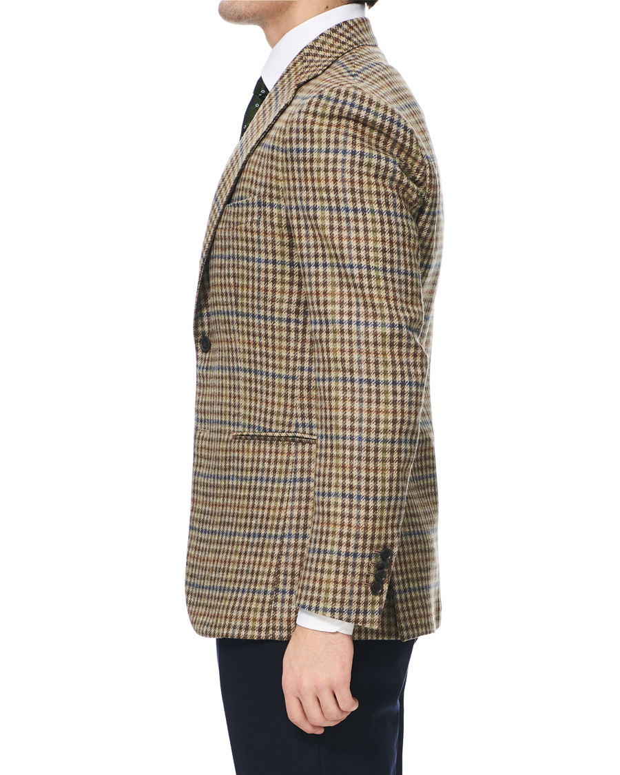 Herr | Kavajer | Berg&Berg | Dan II Gun Club Check Wool Blazer Brown/Olive