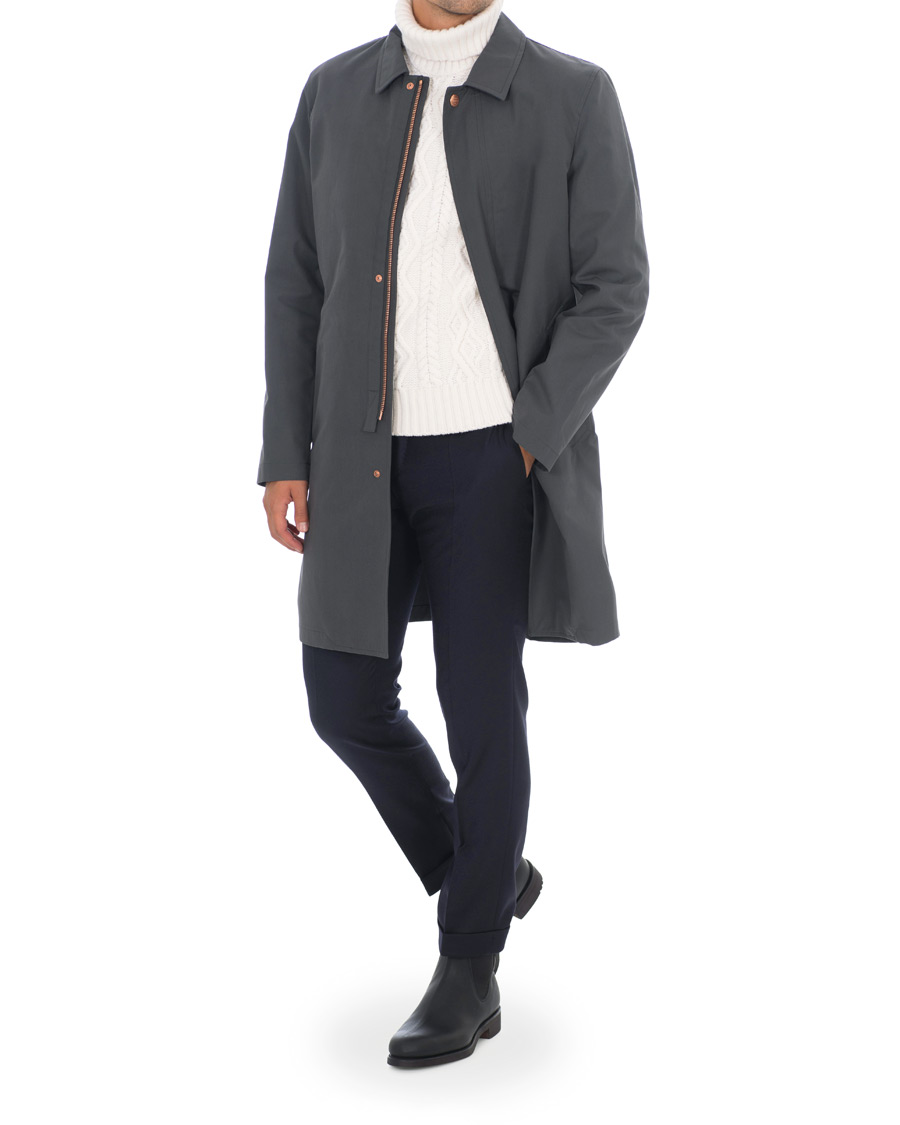 Herr | Jackor | Private White V.C. | Unlined Cotton Ventile Mac Coat 3.0 Charcoal