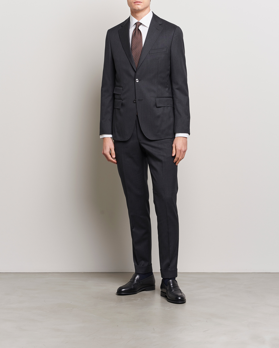 Herr | Byxor | Morris | Heritage Prestige Suit Trousers Grey