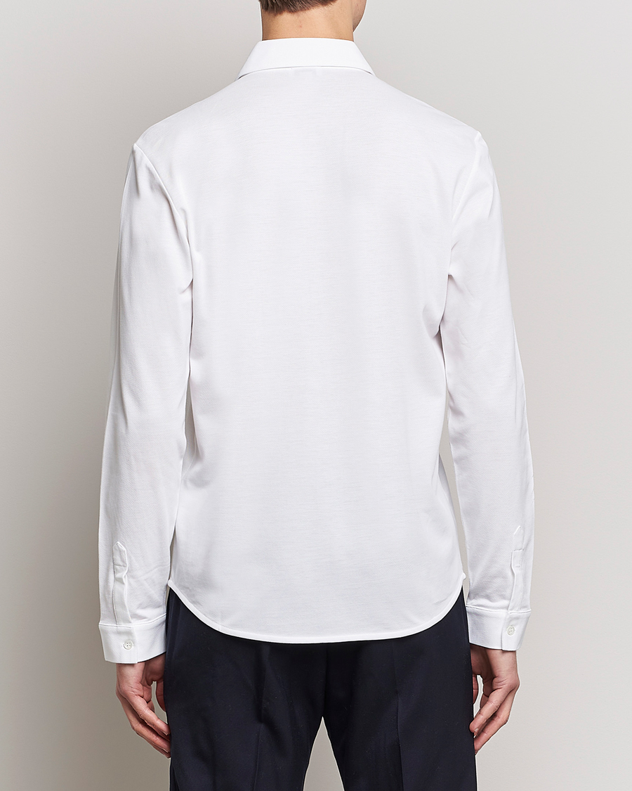 Herr | Skjortor | Sunspel | Long Sleeve Pique Shirt White