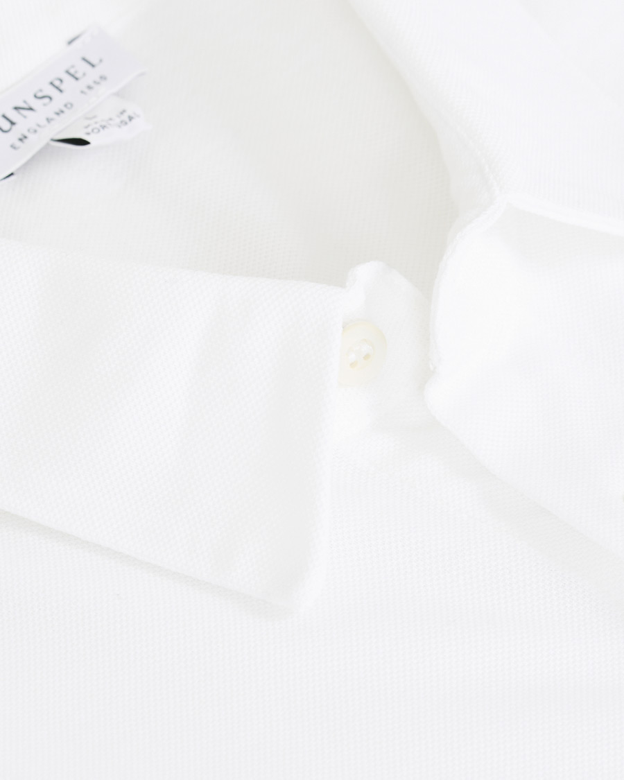 Herr | Skjortor | Sunspel | Long Sleeve Pique Shirt White