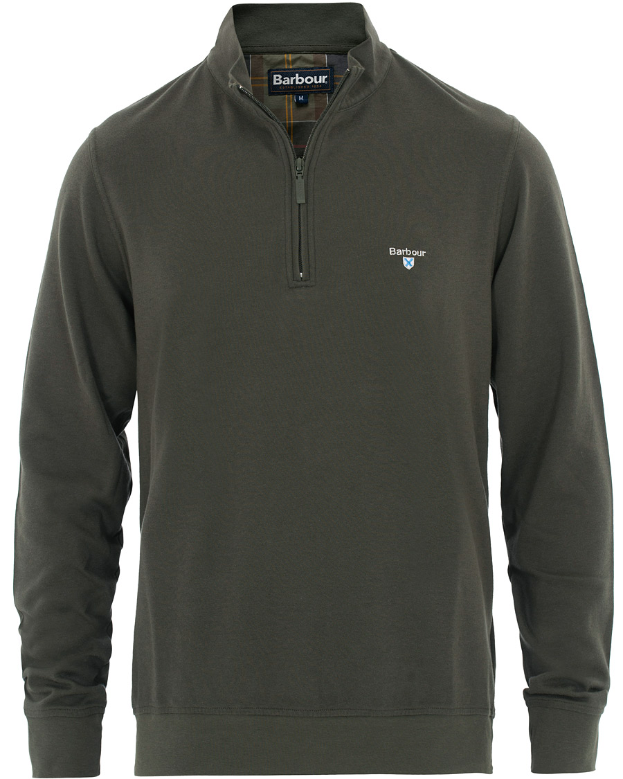 Herr | Tröjor | Barbour Lifestyle | Batten Cotton/Modal Half Zip Olive
