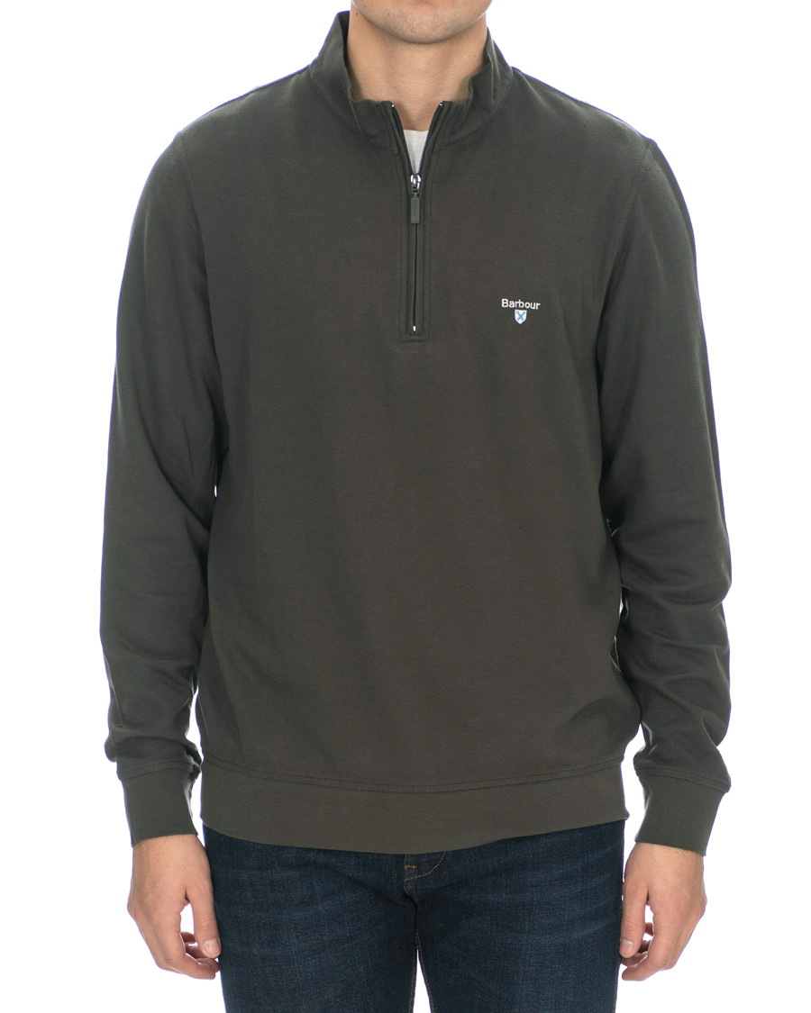 Herr | Tröjor | Barbour Lifestyle | Batten Cotton/Modal Half Zip Olive