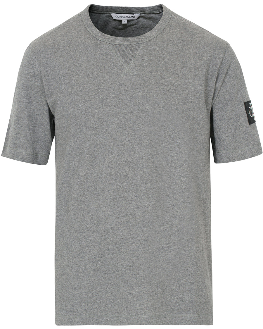 Herr | T-Shirts | Calvin Klein Jeans | Monogram Sleeve Badge Tee Mid Grey Heather