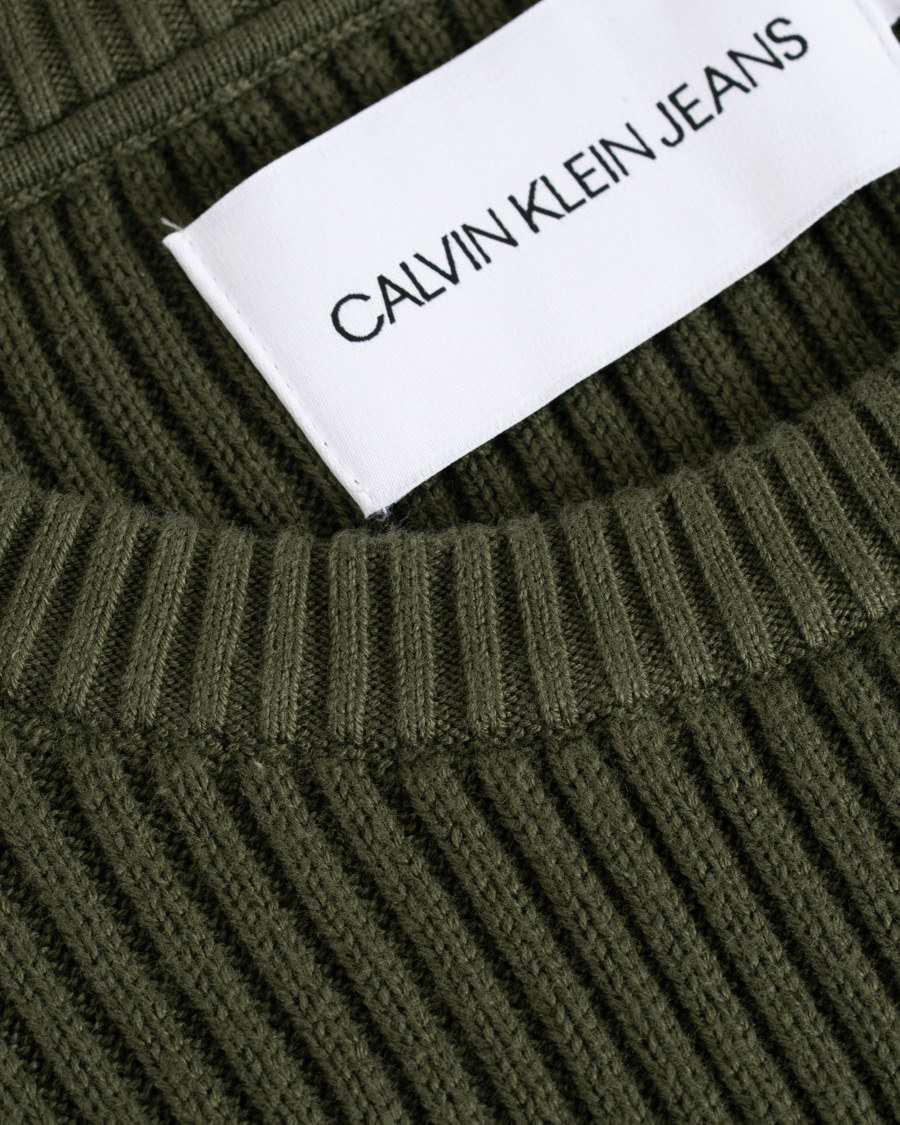 Herr | Tröjor | Calvin Klein Jeans | Knitted Monogram Sleeve Badge Crew Neck Deep Depths