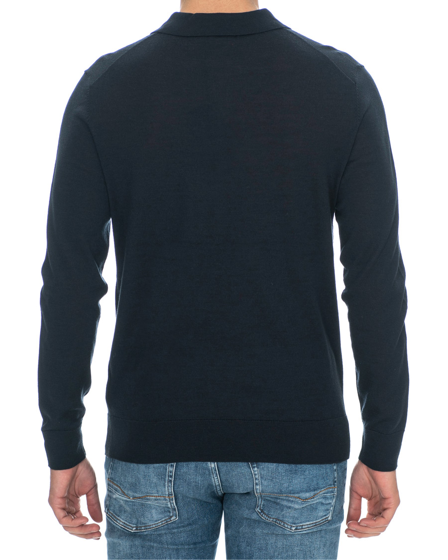 Herr | Tröjor | J.Lindeberg | Luciano Wool/Silk Pullover Navy