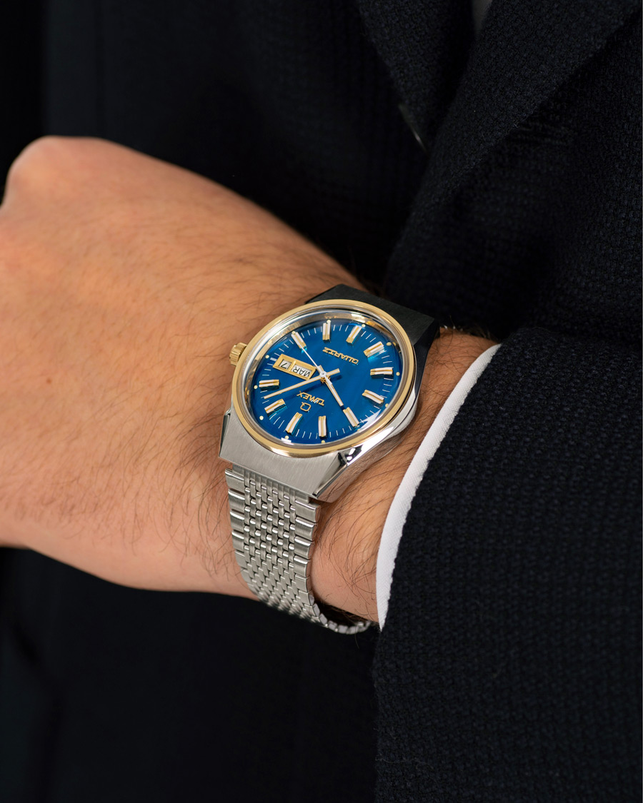 Herr | Timex Q Reissue 1978 Falcon Eye 38mm Steel/Blue Dial | Timex | Q Reissue 1978 Falcon Eye 38mm Steel/Blue Dial
