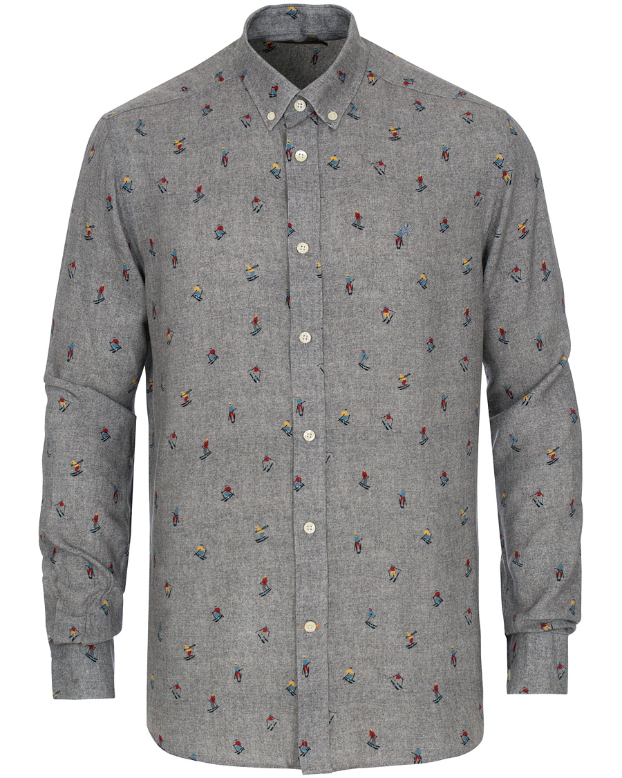 Herr | Skjortor | Morris | Jasper Button Down Tencel Ski Shirt Grey