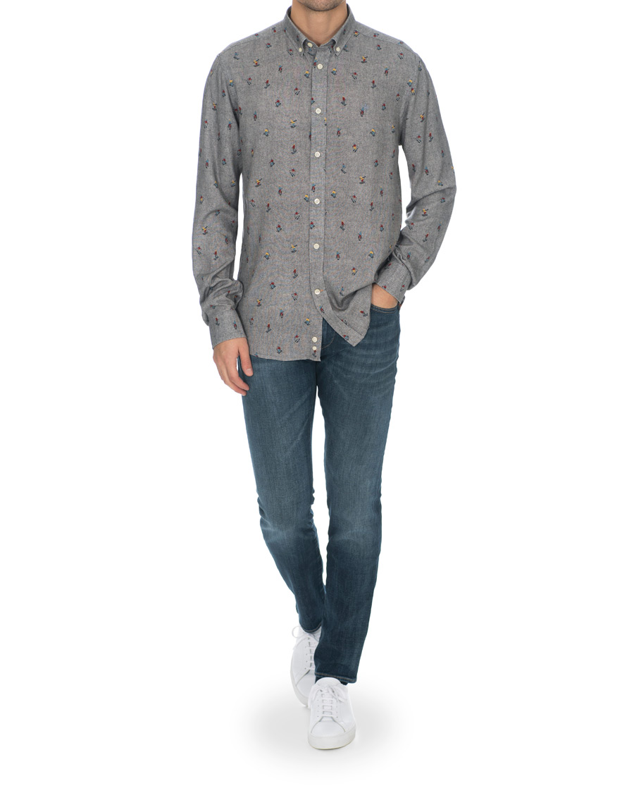Herr | Skjortor | Morris | Jasper Button Down Tencel Ski Shirt Grey
