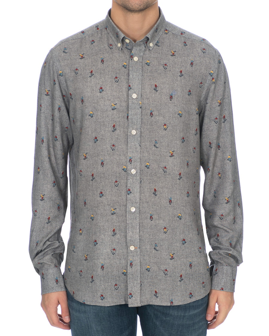Herr | Skjortor | Morris | Jasper Button Down Tencel Ski Shirt Grey