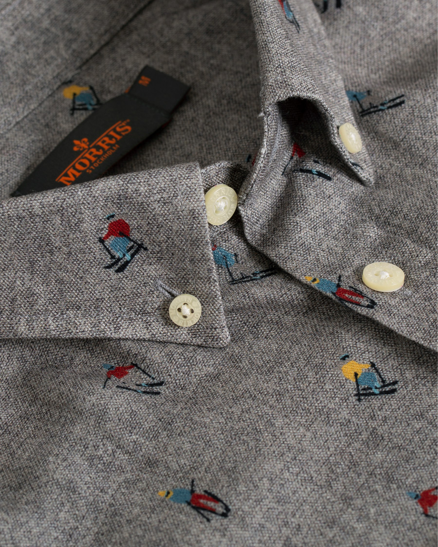 Herr | Skjortor | Morris | Jasper Button Down Tencel Ski Shirt Grey