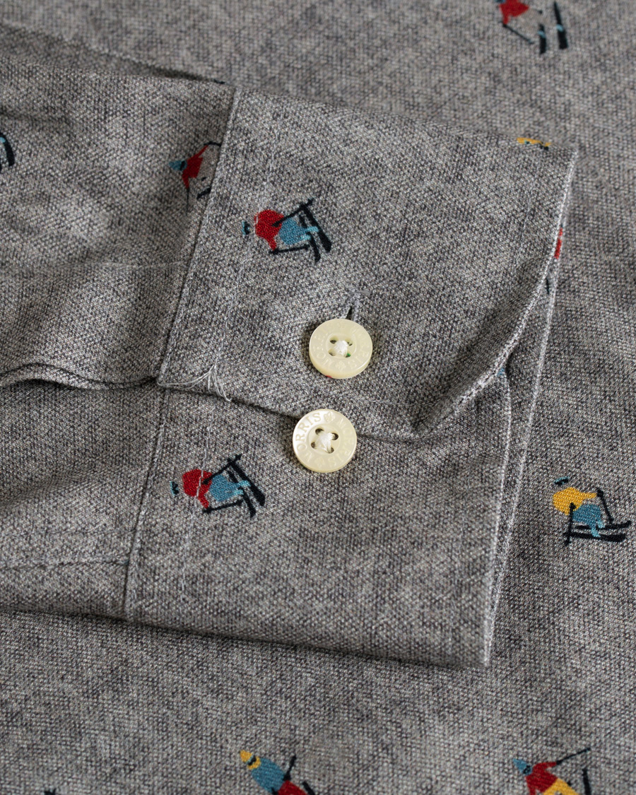 Herr | Skjortor | Morris | Jasper Button Down Tencel Ski Shirt Grey