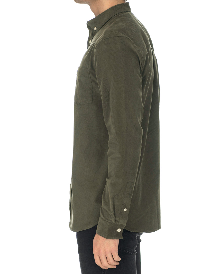 Herr | Skjortor | Lyle & Scott | Baby Corduroy Shirt Olive Green