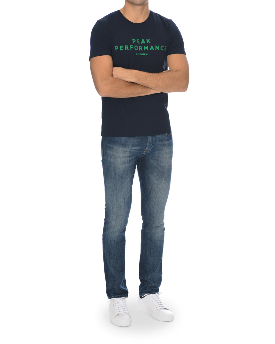 Herr | T-Shirts | Peak Performance | Original Logo Crew Neck Tee Salute Blue