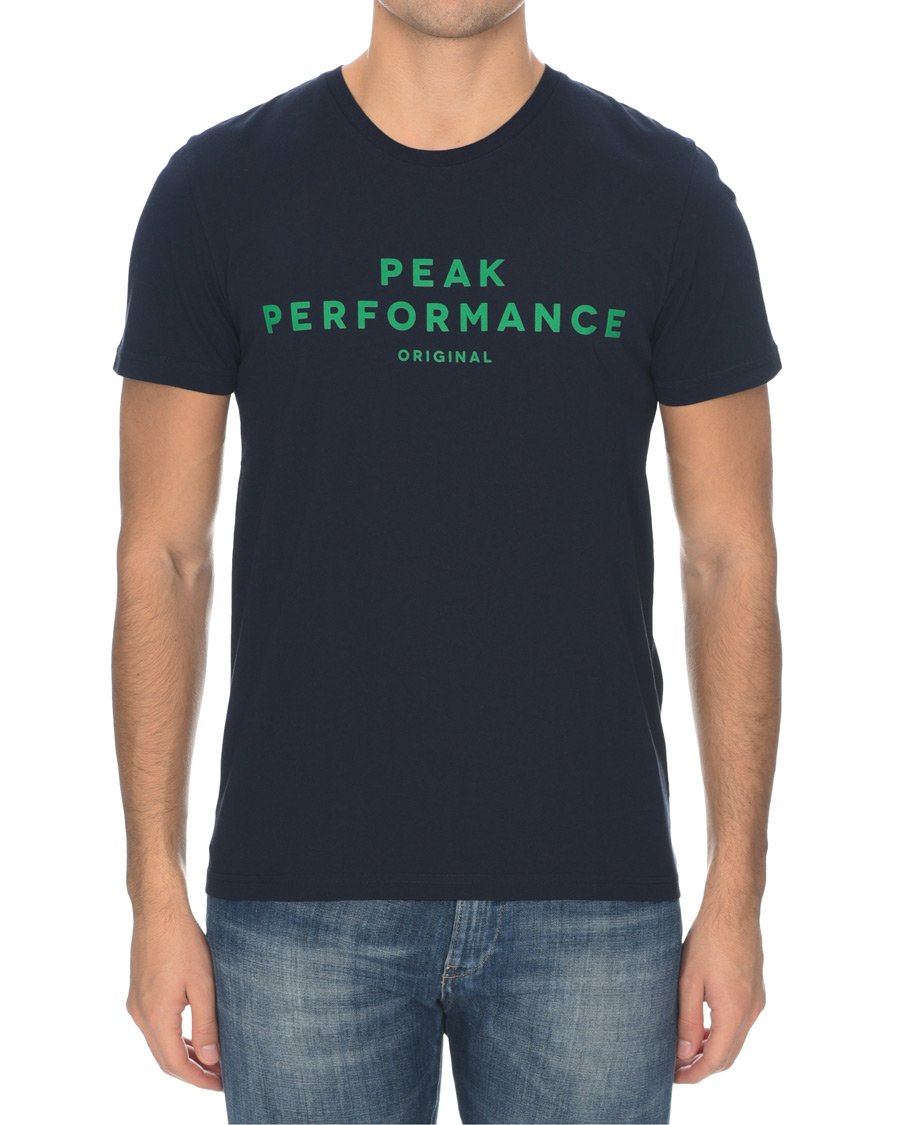 Herr | T-Shirts | Peak Performance | Original Logo Crew Neck Tee Salute Blue