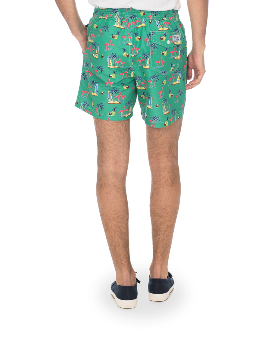 Herr | Badbyxor | Polo Ralph Lauren | Traveler Printed Flamingo Swimshorts Green