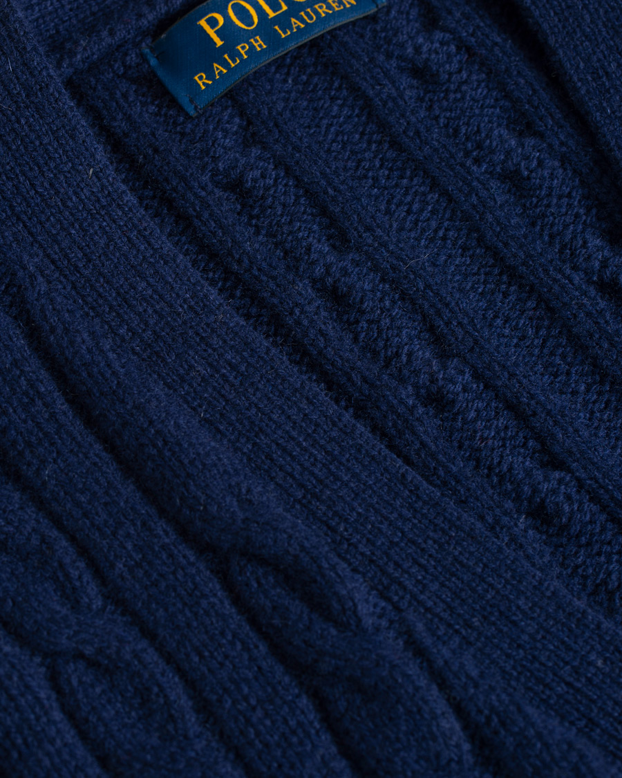 Herr | Tröjor | Polo Ralph Lauren | Cotton Cashmere Cable Slipover Newport Navy