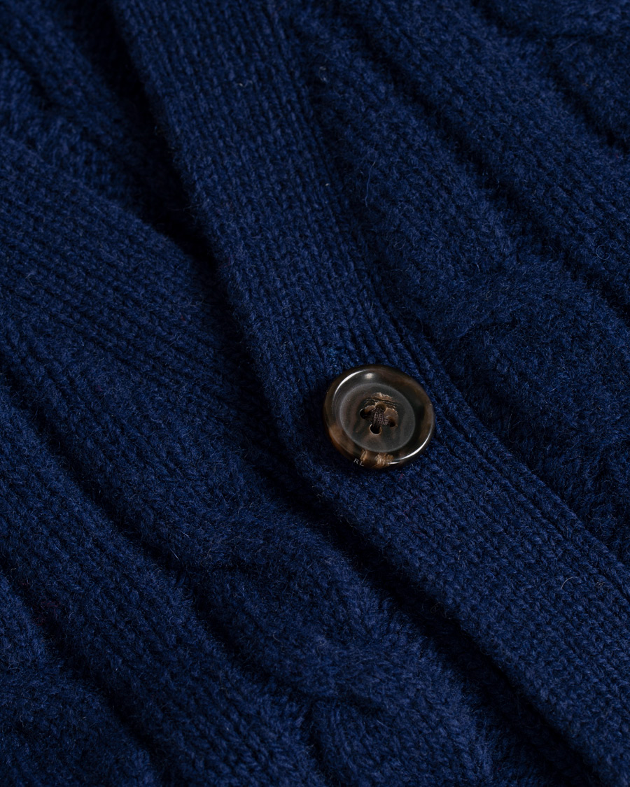 Herr | Tröjor | Polo Ralph Lauren | Cotton Cashmere Cable Slipover Newport Navy