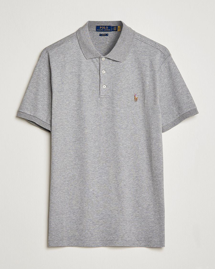 Herr | Pikéer | Polo Ralph Lauren | Slim Fit Pima Cotton Polo Steel Heather