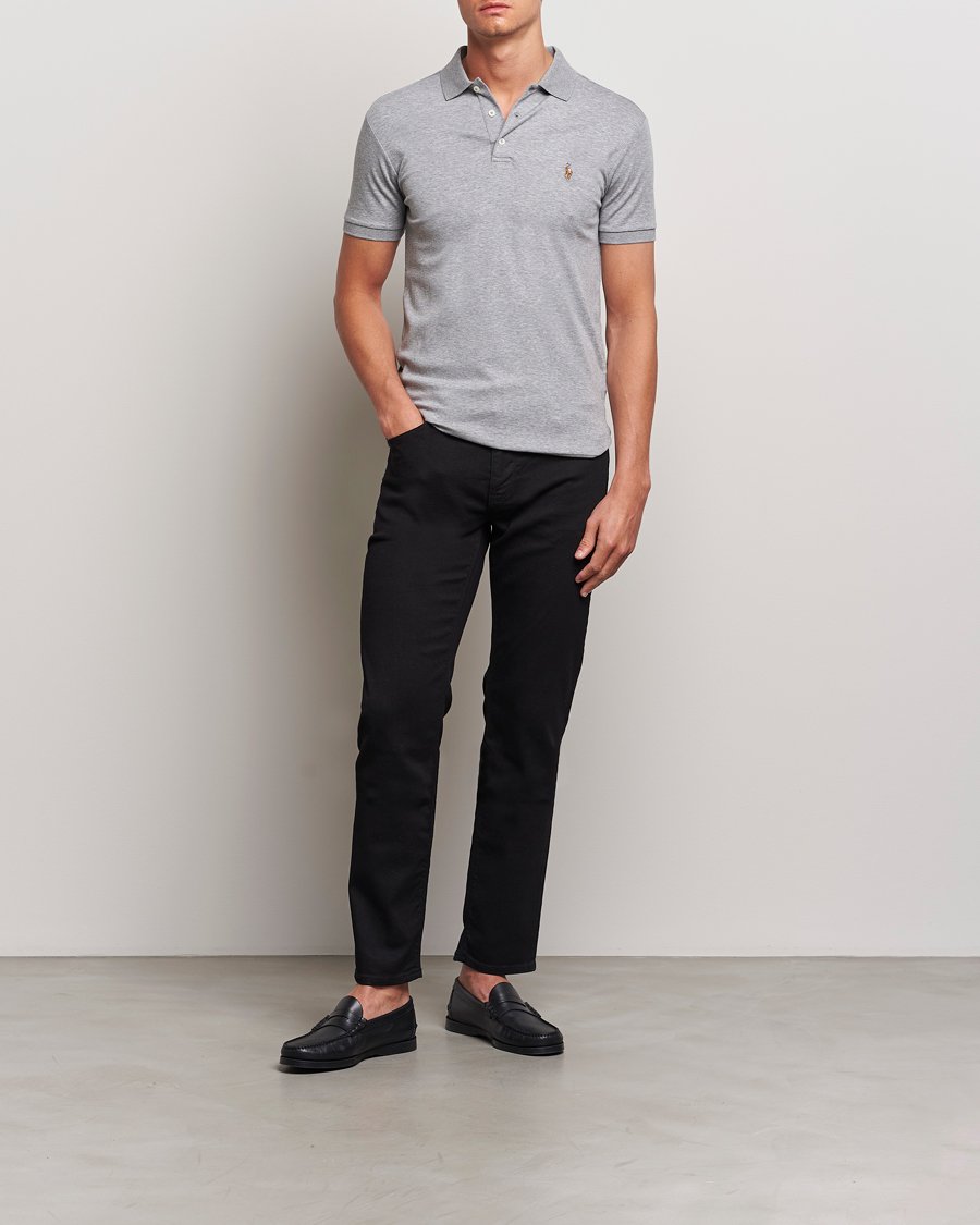 Herr | Pikéer | Polo Ralph Lauren | Slim Fit Pima Cotton Polo Steel Heather