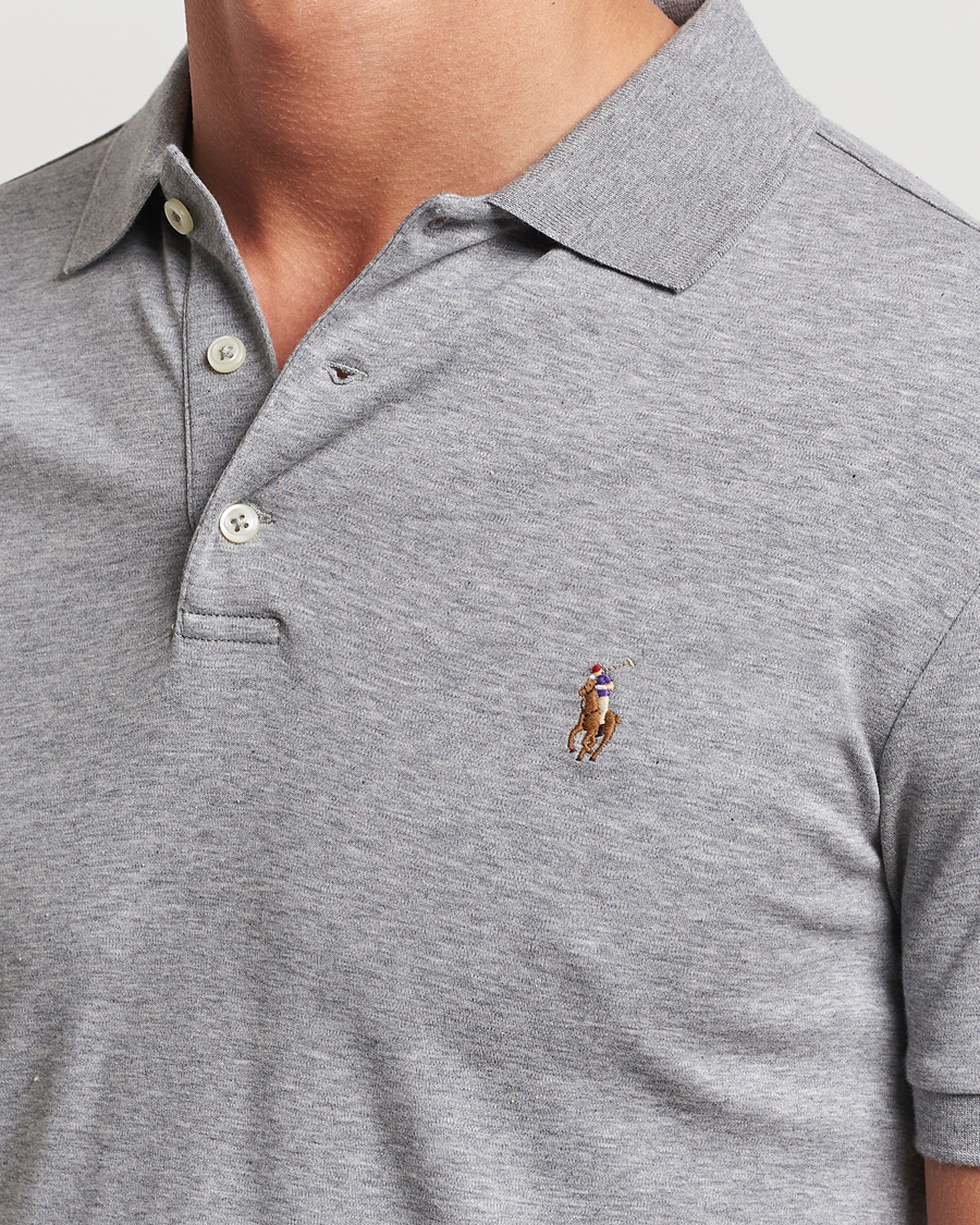 Herr | Pikéer | Polo Ralph Lauren | Slim Fit Pima Cotton Polo Steel Heather