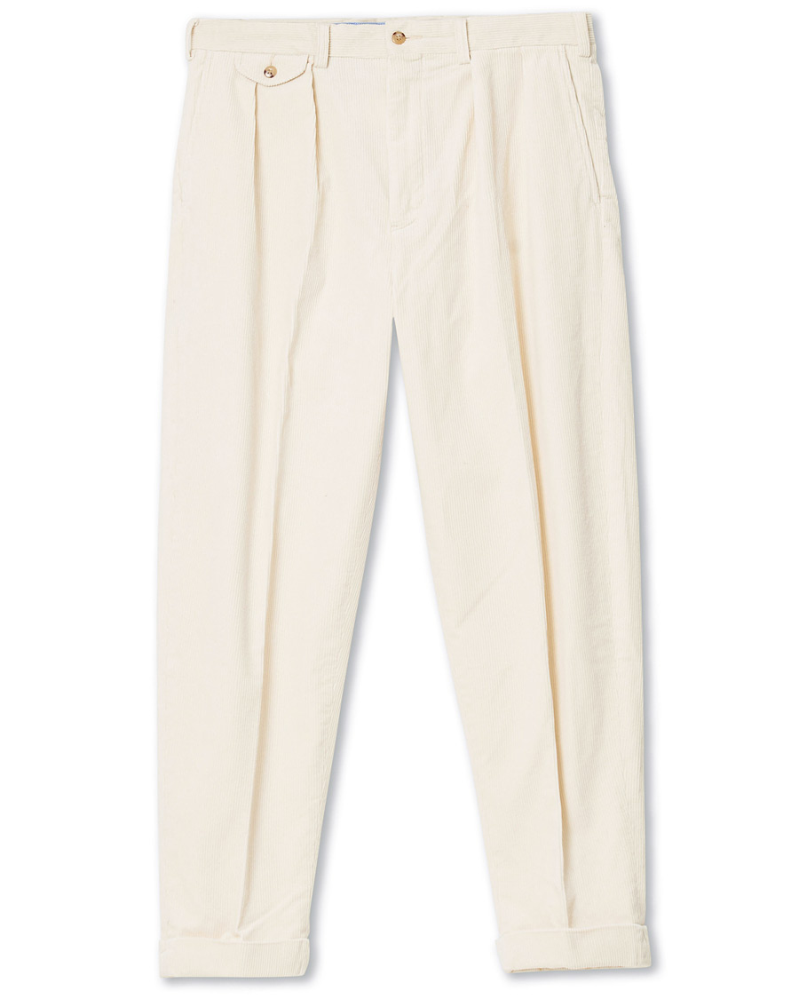Herr | Byxor | Polo Ralph Lauren | Corduroy Pleated Turn Up Pants Andover Cream