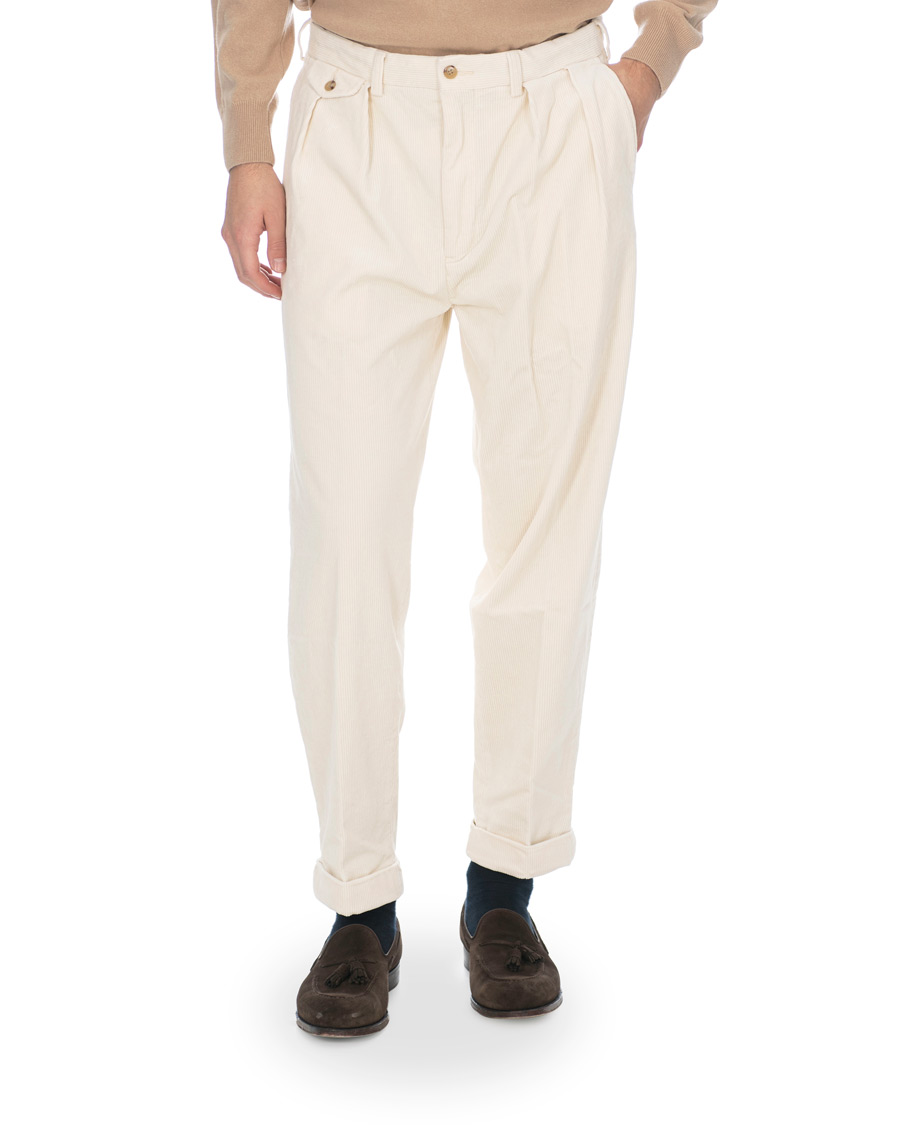 Herr | Byxor | Polo Ralph Lauren | Corduroy Pleated Turn Up Pants Andover Cream