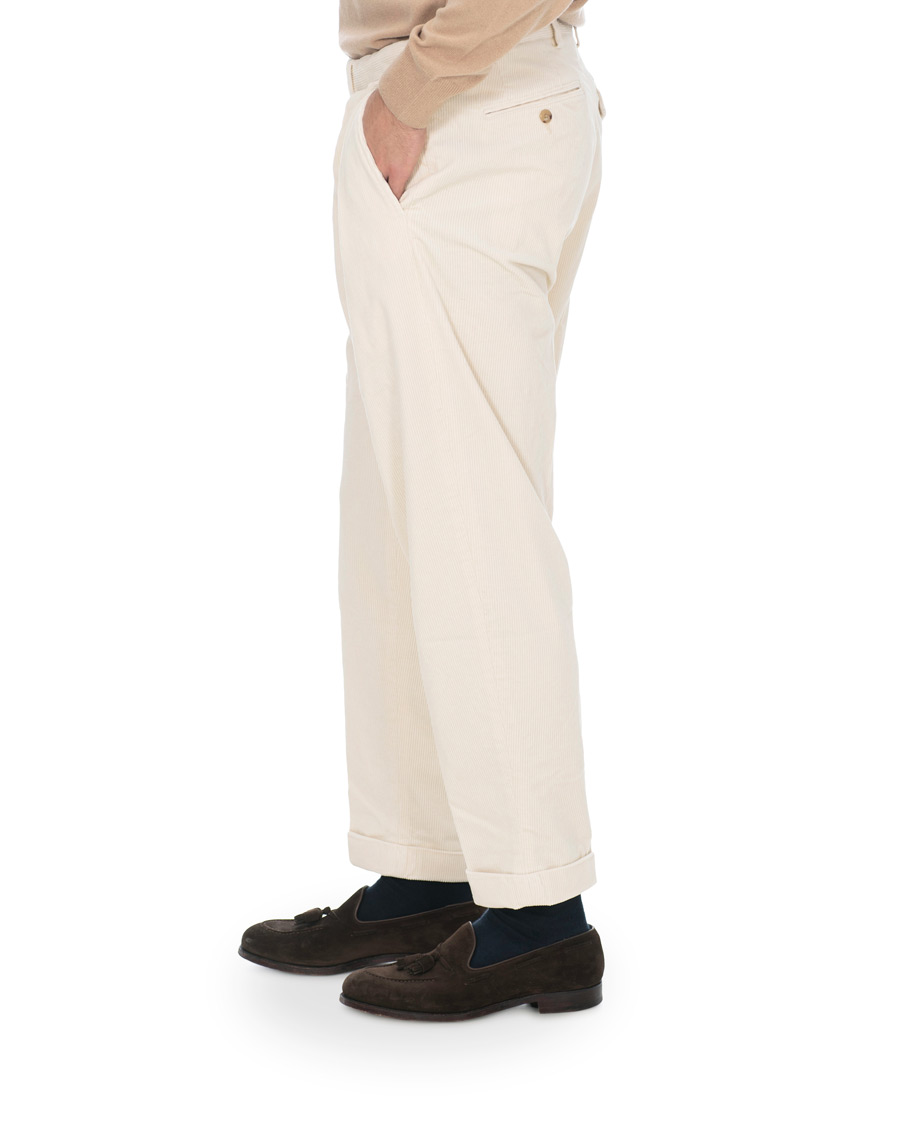 Herr | Byxor | Polo Ralph Lauren | Corduroy Pleated Turn Up Pants Andover Cream