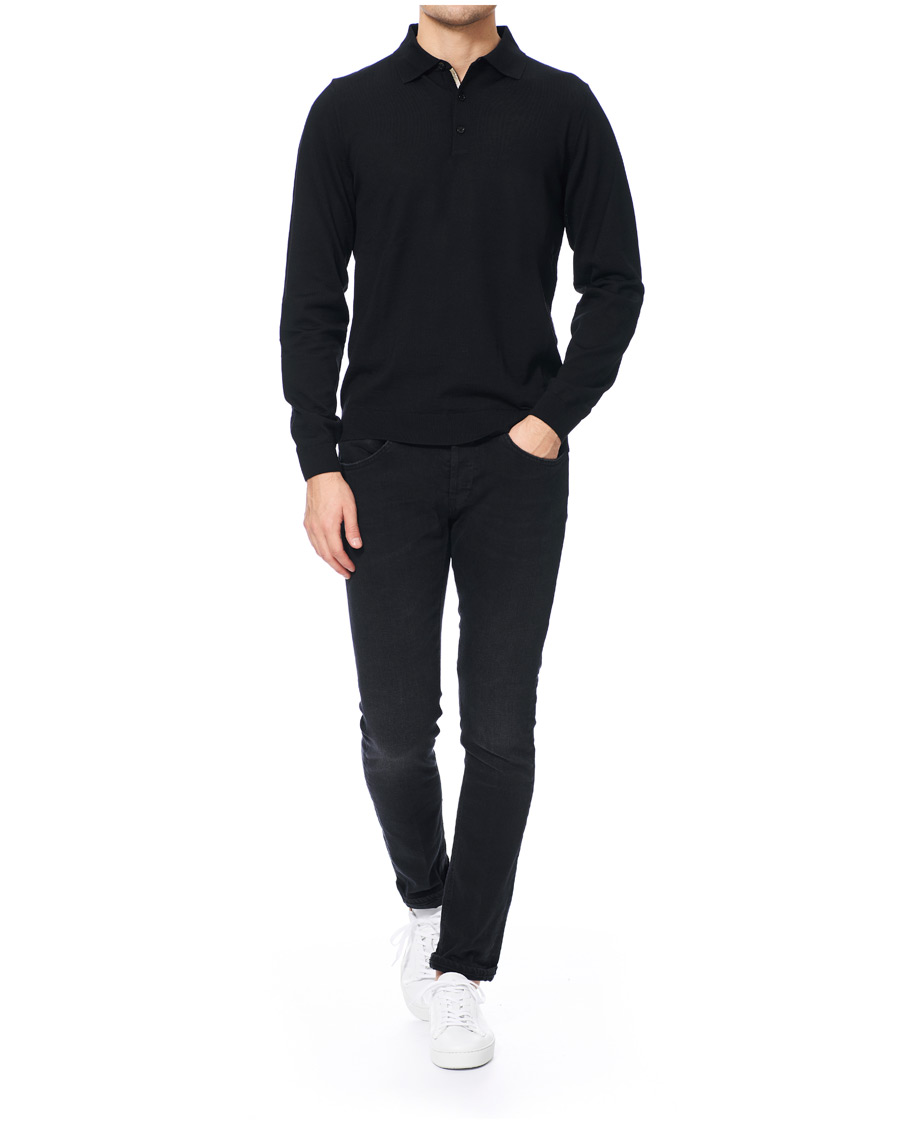 Herr | Tröjor | BOSS BLACK | BOSS Grayson Extra Fine Merino Knitted Poloshirt Black