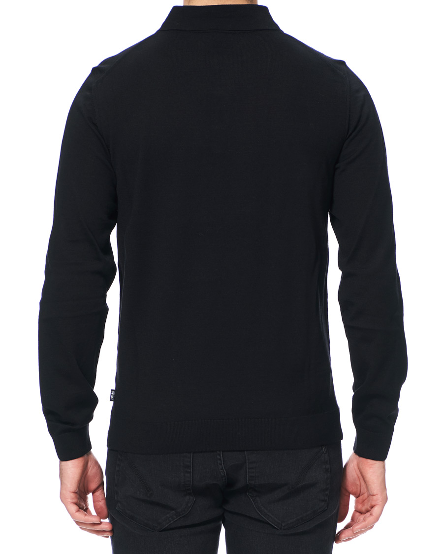 Herr | Tröjor | BOSS BLACK | BOSS Grayson Extra Fine Merino Knitted Poloshirt Black