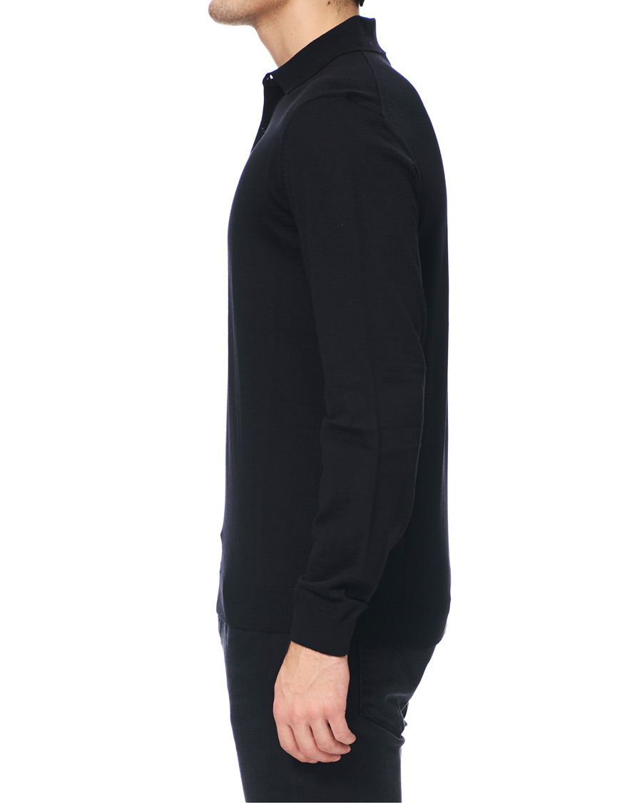 Herr | Tröjor | BOSS BLACK | BOSS Grayson Extra Fine Merino Knitted Poloshirt Black